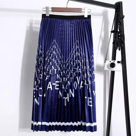 レタリングライン プリーツスカート 4色展開