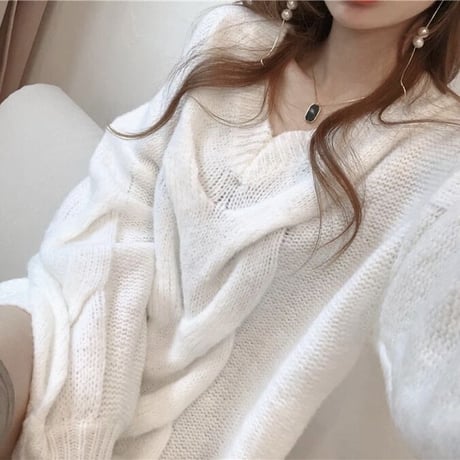 センターケーブル ルーズニット 2色展開