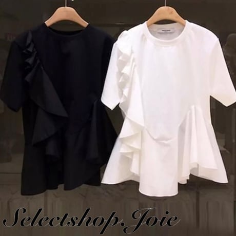 フリルデザイン Tシャツ 2色展開