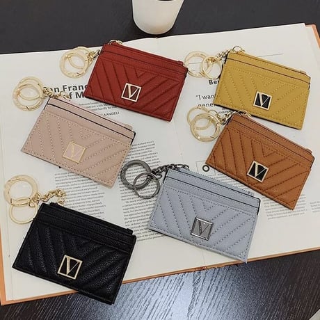 Vデザイン リングジッパーカードケース 6色展開