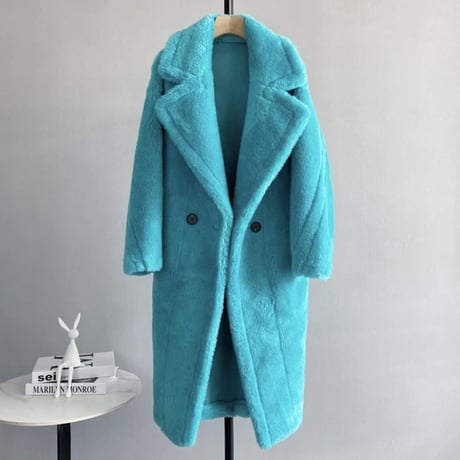 アルパカボア テディロングコート 6色展開