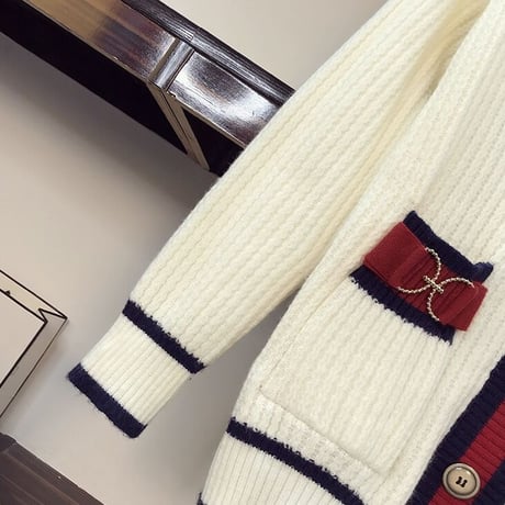 ゴールドモチーフ トリコカラーカーディガン 2色展開