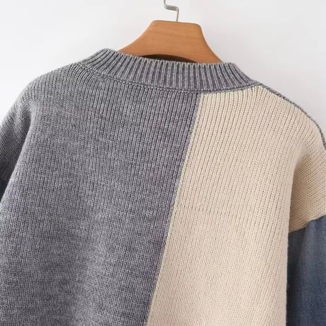 スマイリーパッチワークニット 2色展開