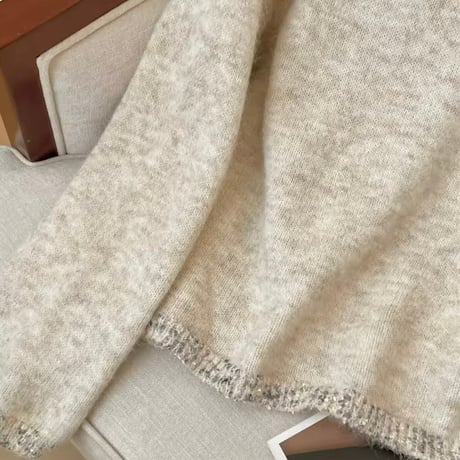 フレンチツイードラインニット 2色展開