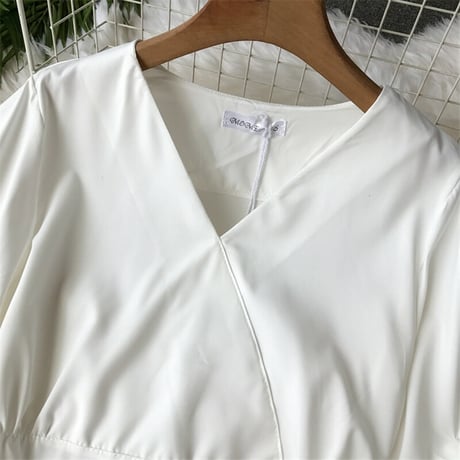 【White即納】バックリボン カシュクールブラウス 5色展開