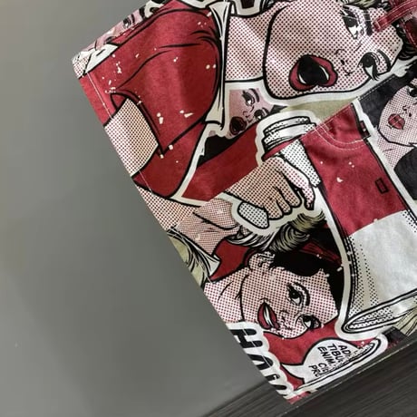 レッドコミックデニムスカート