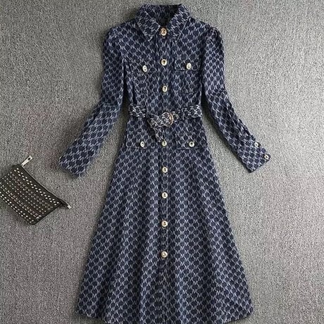 イニシャルデザイン デニムワンピース