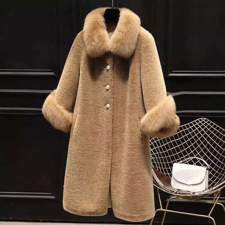 ファーロールアップ ウールコート 4色展開