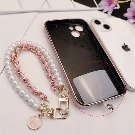ダブルパールチェーン iPhoneストラップ 3色展開