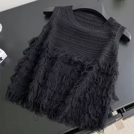 タッセルサマーニットトップス 4色展開