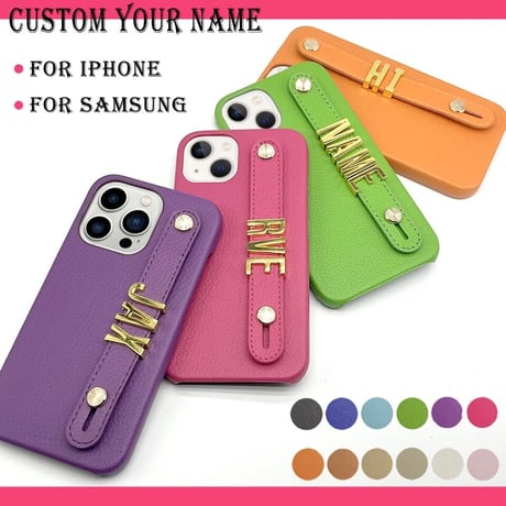 【文字入れ】カスタムレザー iPhoneケース 9色展開