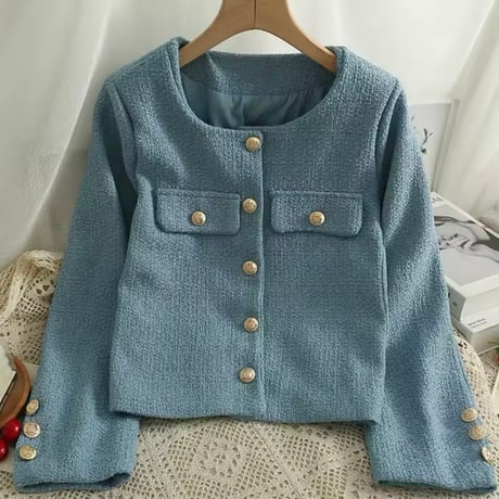 ゴールドボタンツイードジャケット 5色展開