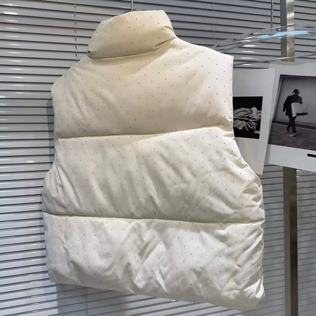 ビジューストーンダウンベスト 2色展開