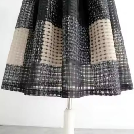 レトロチェックメッシュスカート