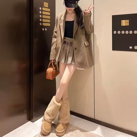 フェイクフォックスファーブーツ 2色展開