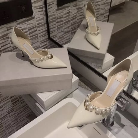 パールバンド ポインテッドトゥパンプス 3色展開
