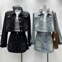 ラインストーンデニムセットアップ