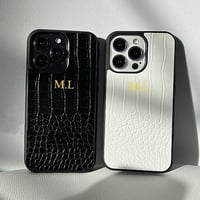 【カスタム名入れ】 クロコデザイン iPhoneケース 2色展開