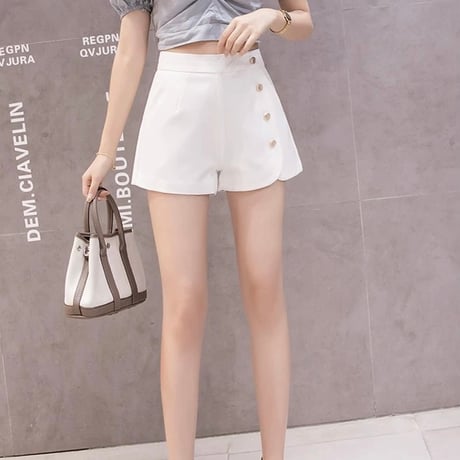 スリットサイドジッパー ハイウエストパンツ 2色展開