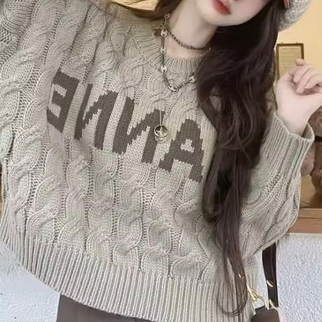 ロゴツイストニット 2色展開