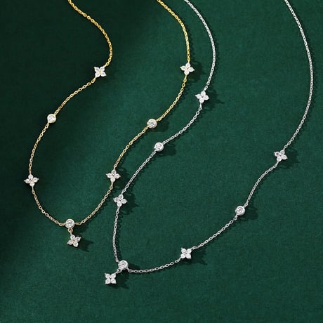 フラワーストーン ネックレス 2色展開