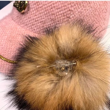 【ファー取り外し可能】ゴールドロゴウールキャップ 5色展開