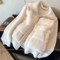 スリーブニットファージャケット