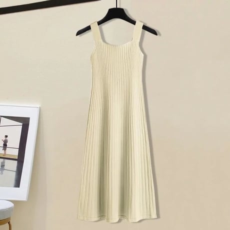 バストクロスニット ワンピースセット 4色展開