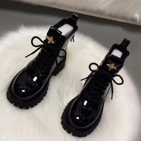 ゴールドモチーフエナメルブーツ