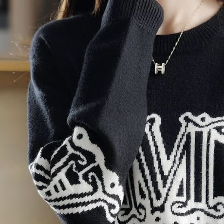 ビッグロゴ カシミヤニット 4色展開