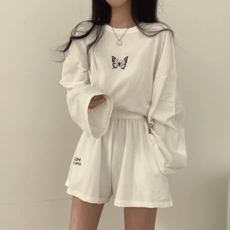 バタフライドロップスリーブ セットアップ 3色展開