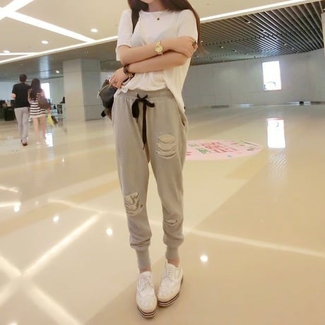 カットアウトスパンコール スウェットパンツ