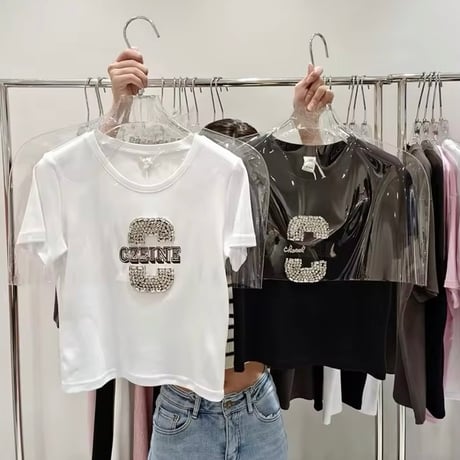 ビジューロゴプリントTシャツ 3色展開