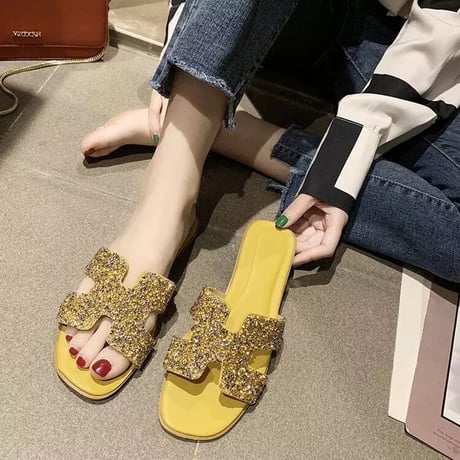 ビジューカラー フラットサンダル 8色展開