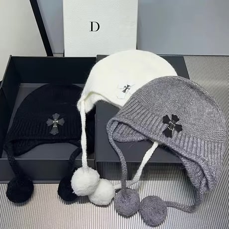 クロスステッチニットキャップ 3色展開