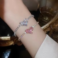 ラインストーンハートブレスレット 2色展開