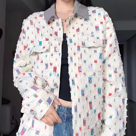 ミックスカラーステッチジャケット
