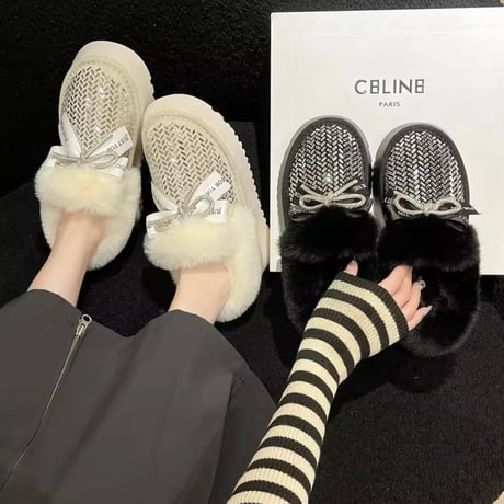 ビジューリボンファースリッポン 2色展開