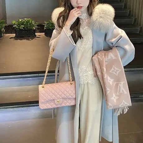 ウールファー ロングコート 3色展開