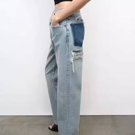 バッククラッシュデニムパンツ