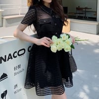 クロップド ウエストベルトモチーフワンピース