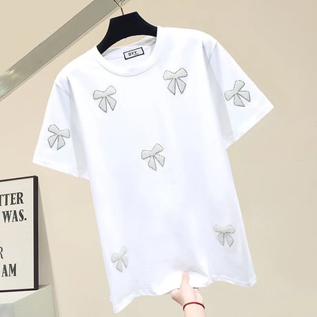 パールミニリボン Tシャツ 2色展開