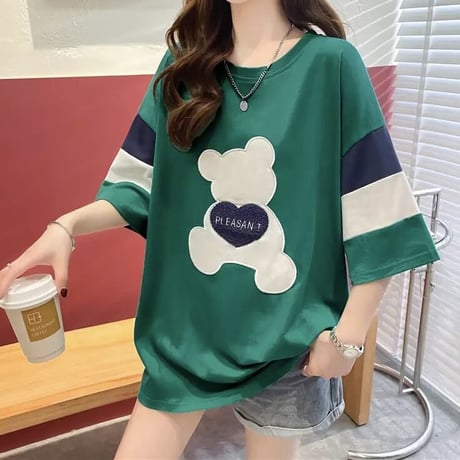 スリーブライン オーバーベアーTシャツ 3色展開