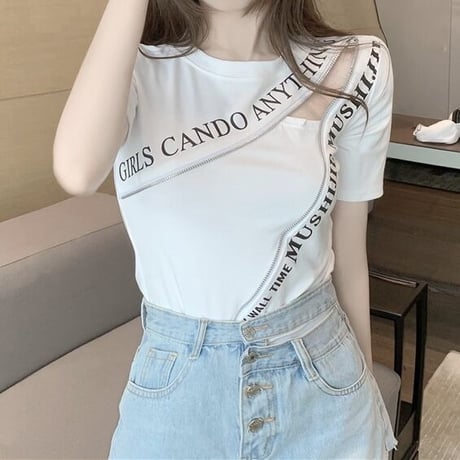ジッパーメッセージ Tシャツ 2色展開