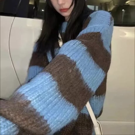 ブルーストライプ ニット