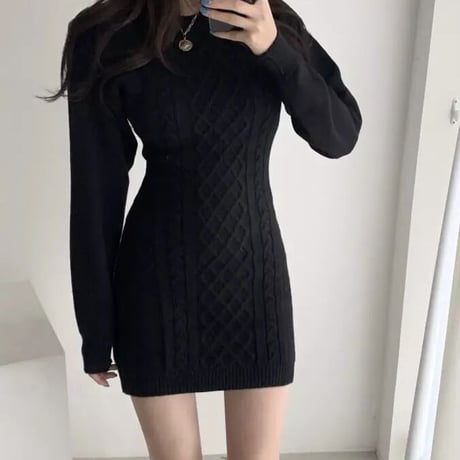 バックスリット ミニワンピース 3色展開