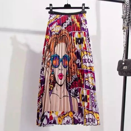 アメコミガールズ プリーツスカート 2色展開