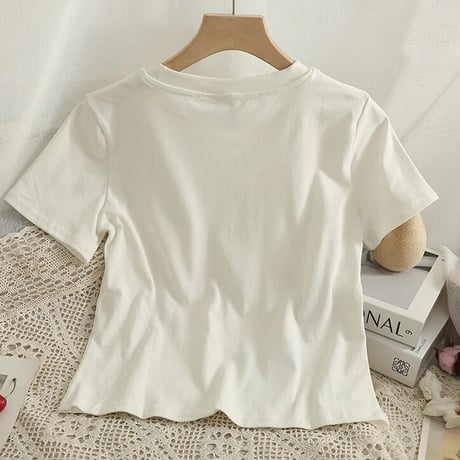 フリルパールハート Tシャツ 2色展開