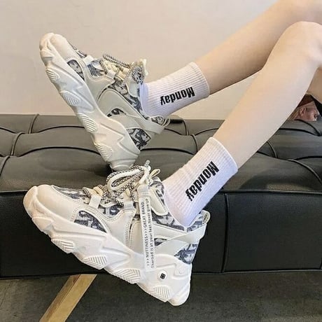 ダブルストラップ ウェーブソールスニーカー