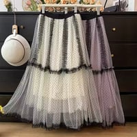 ブラックレースドットスカート 4色展開